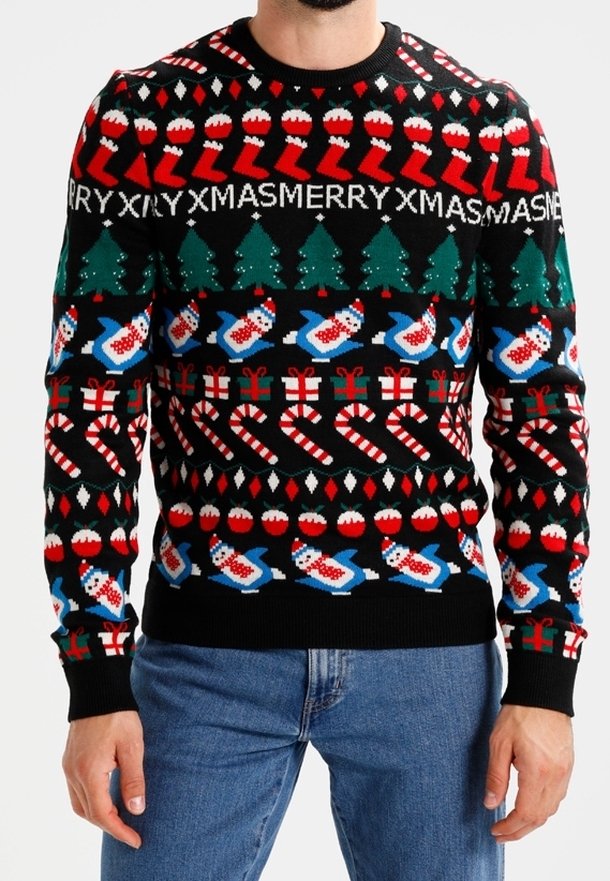 Pier One Strickpullover - black