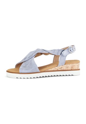 Sandalen met sleehak - blau