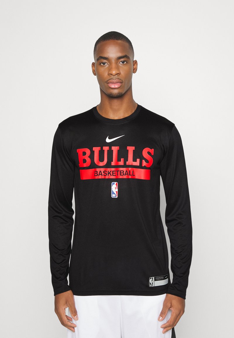 Nike Performance NBA CHICAGO BULLS PRACTICE LONG SLEEVE Long sleeved top black Zalando