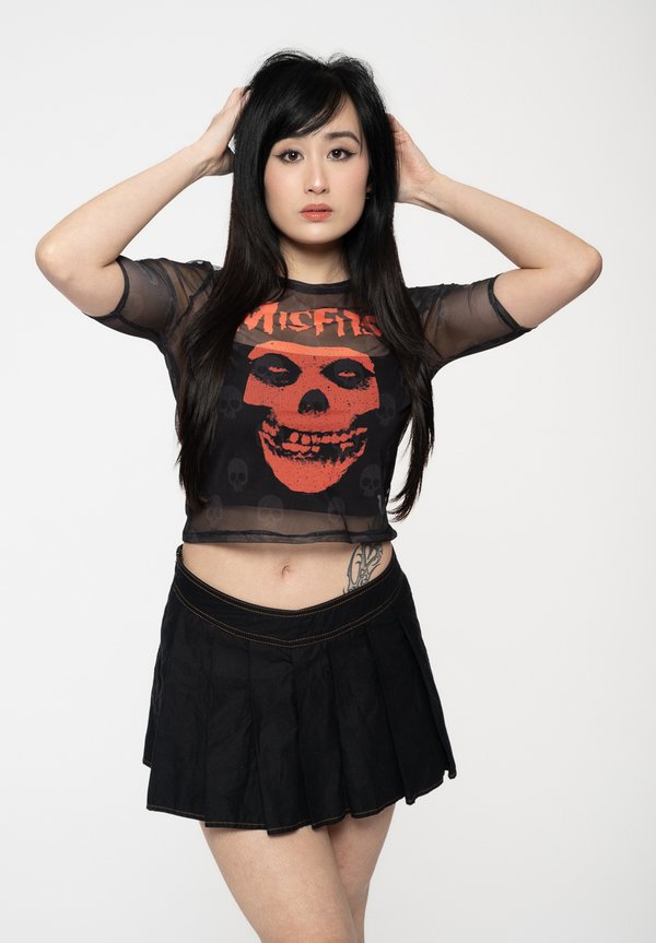 MISFITS LOGO AND SKULL CROP - Blouse