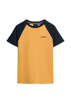 Superdry ESSENTIAL BASEBALL - Print T-shirt - ochre yellow marl eclipse navy