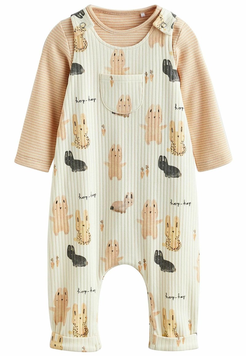 Next BUNNY PRINT BABY DUNGAREES AND BODYSUIT Body brown cream/braun Zalando.ch