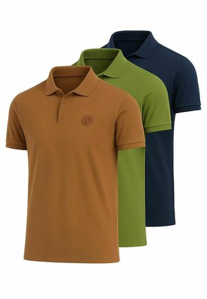 SET OF 3  - Piké - navy olive light brown