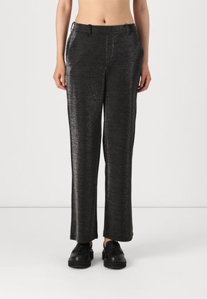 VMSHALI STRAIGHT SHINY PANT - Püksid - black/silver