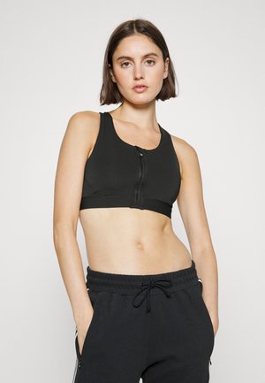 Athleta ULTIMATE ZIP FRONT BRA D-DD - Sutiã desportivo de suporte médio - black