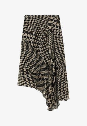 Reiss, REGULAR FIT - OKSANA DOGTOOTH ASYMMETRIC MIDI SKIRT . - Maxinederdele - black white