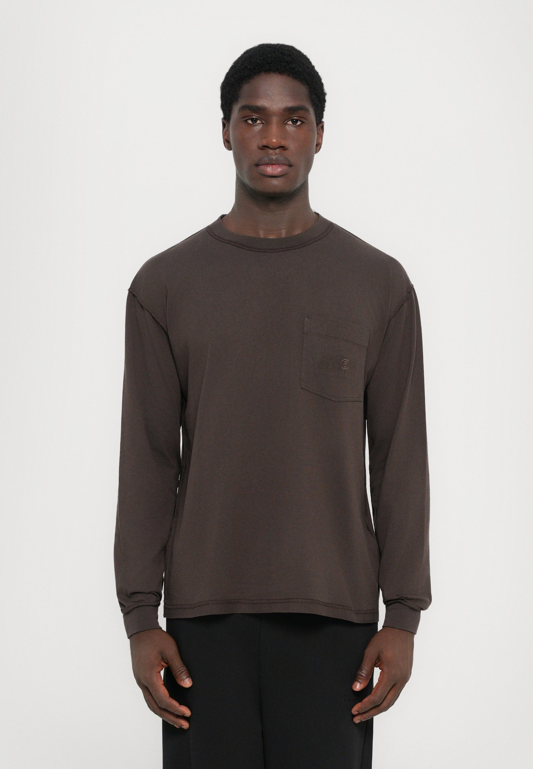 MM6 Maison Margiela LONG SLEEVED - Long sleeved top - chocolate