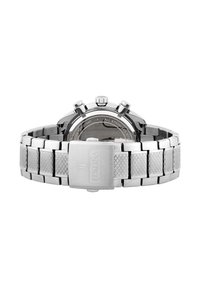 Bracciale in metallo del orologio Festina con anelli decorati e chiusura, che mostra il retro della cassa dell'orologio con pulsanti e iscrizioni.