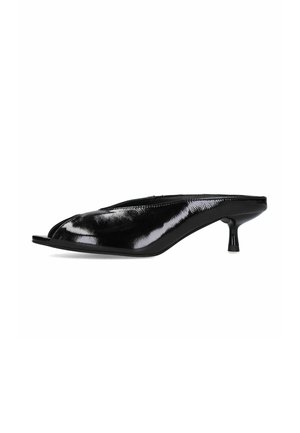 sacha, SCHWARZE LACK-MULES MIT ABSATZ - Muiltjes met hak - black