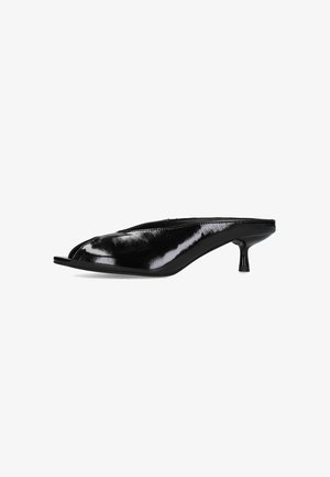 sacha, SCHWARZE LACK-MULES MIT ABSATZ - Muiltjes met hak - black
