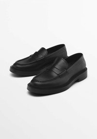 Massimo Dutti PENNY LOAFERS - Slip-ons - black