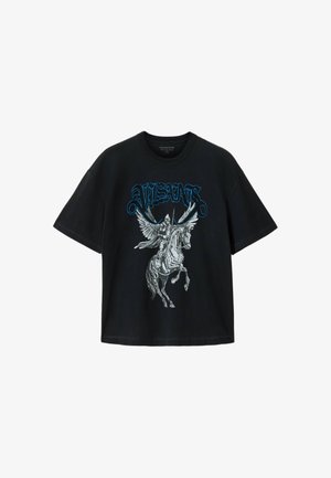 AllSaints, VANGUARD SS CREW - T-shirt print - washed black