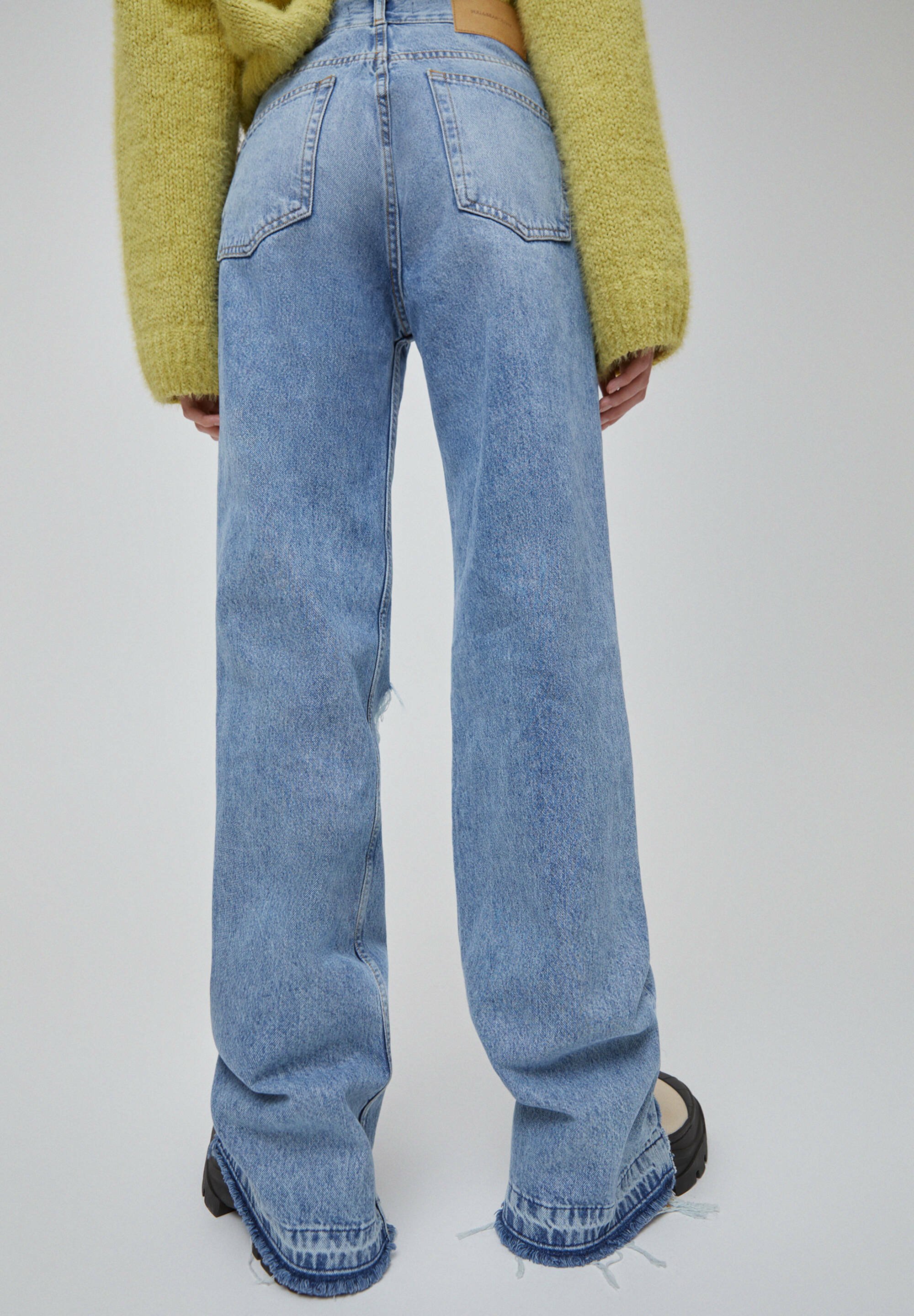 PULL\u0026BEAR Straight leg jeans - mottled blue - Zalando.ie