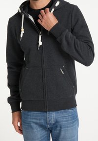 Schmuddelwedda Mikina na zip - mottled dark grey