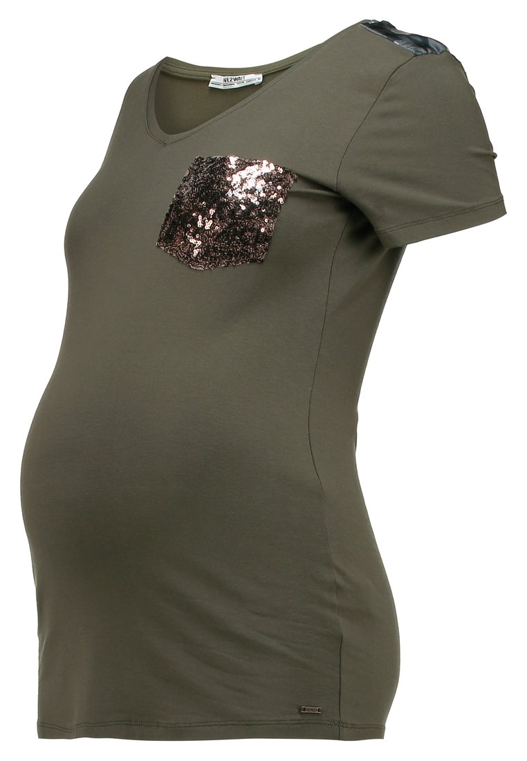 love2wait T-shirt print kaki