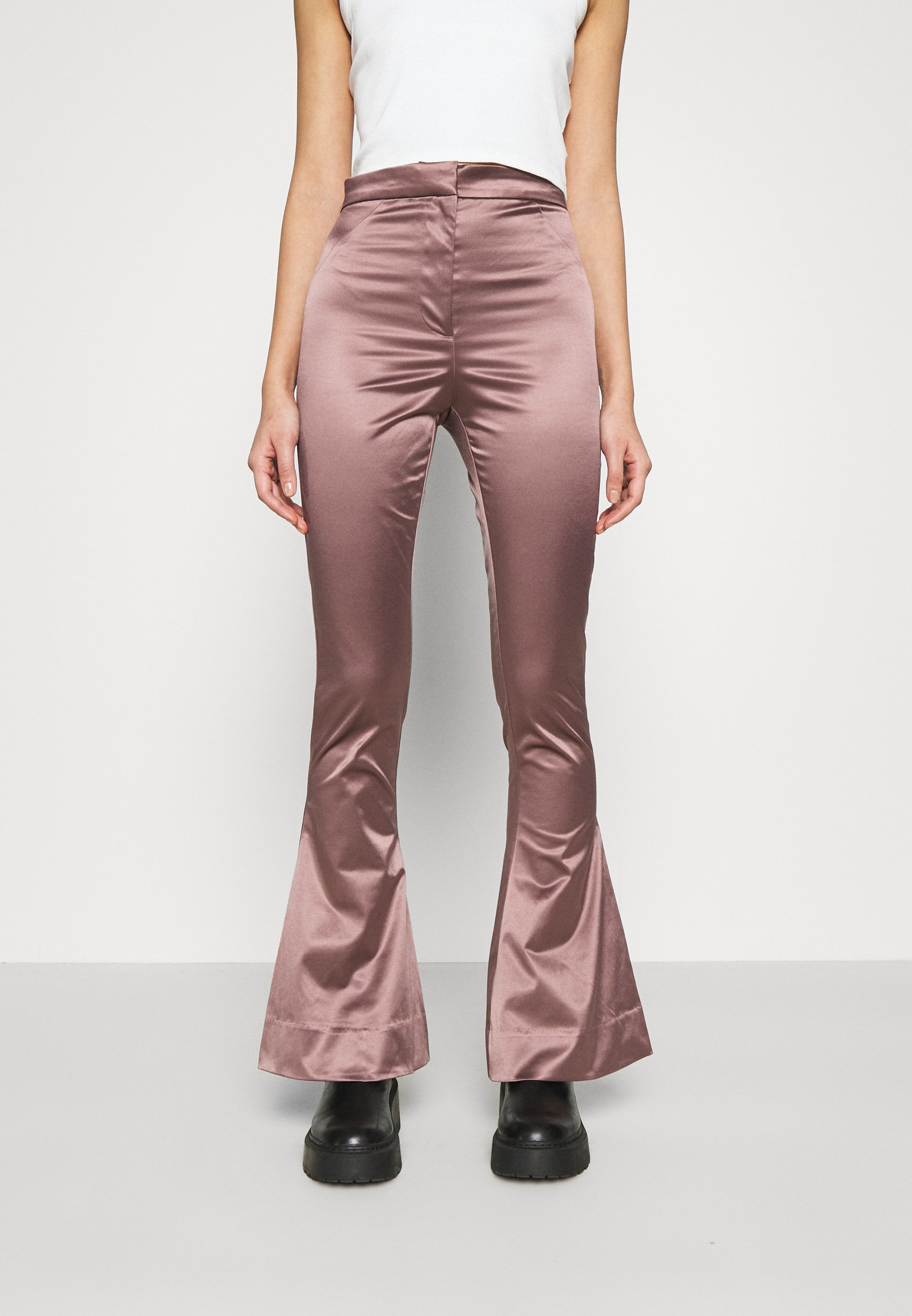satin flare pants
