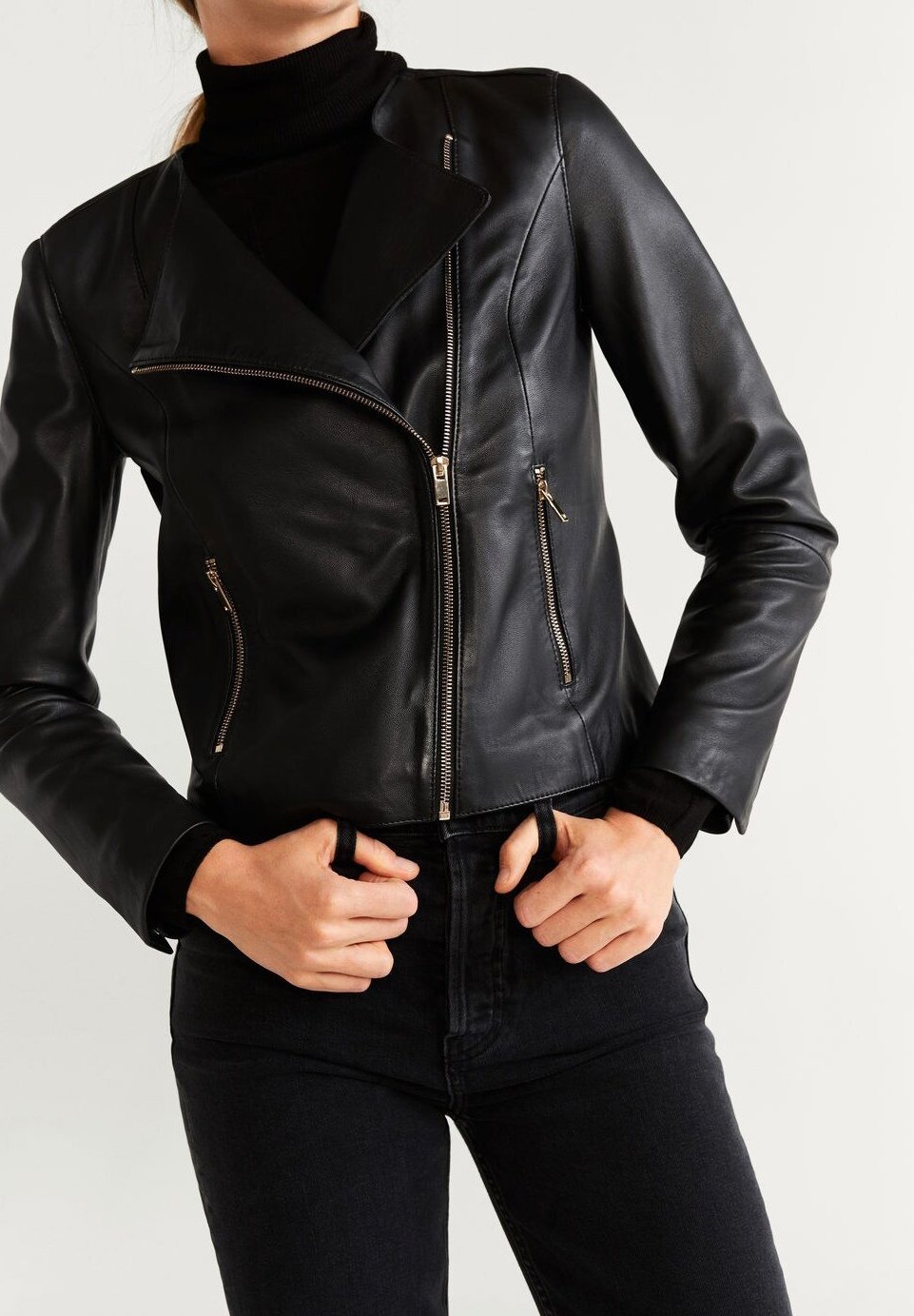 Mango BIKERJACKE AUS LEDER Leren jas schwarz Zalando.nl Mango Leren jas noir Zalando.nl