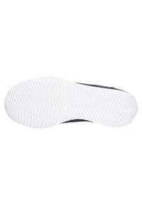 Weißer Gummiaußensohle mit Zickzackprofil; oberer Teil in Marineblau, minimalistisch gestaltet und ohne sichtbares Branding.