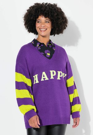 HAPPY STRIPED SLEEVES - Neule - violet