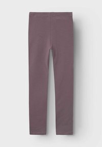 Leggings i myk, elastisk stoff, med en ensfarget dempet mauve farge. Designet inkluderer en elastisk midjebånd og en glatt overflate.