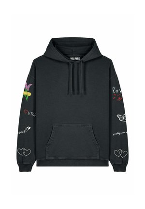 Mira Paris, TATTOOSWEET  EMBROIDERY HEAVYWEIGHT - Kapuutsiga pusa - black denim