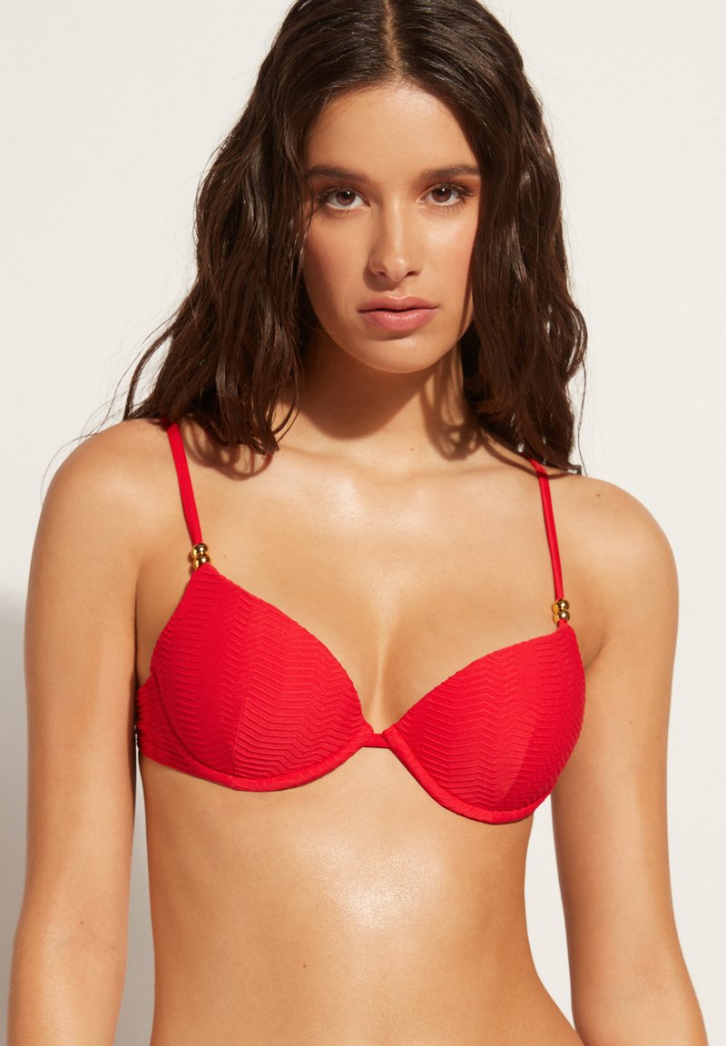 Calzedonia MIT WATTIERUNG CASA BikiniTop c summer red d/dunkelrot