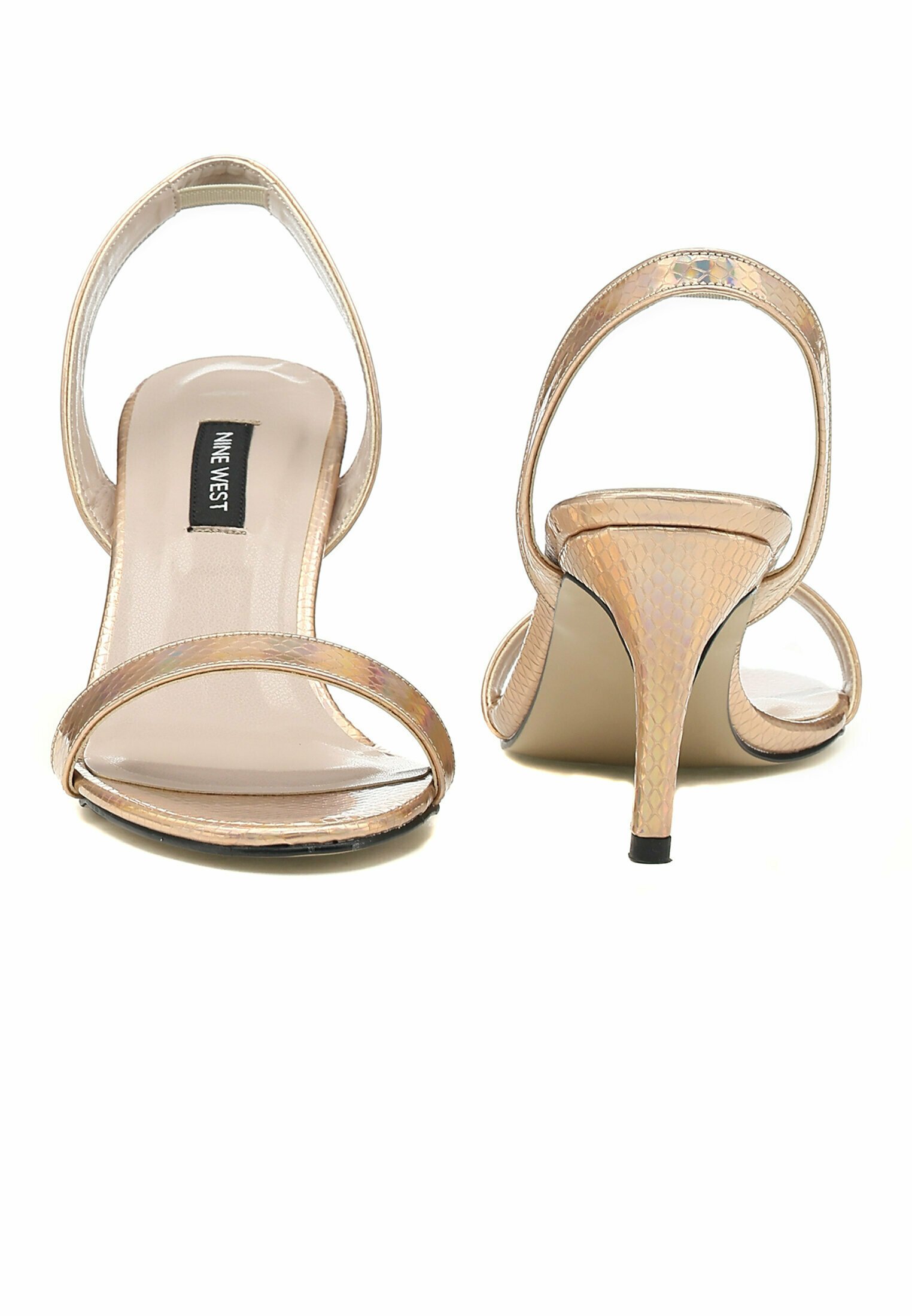 High heeled sandals - rose gold 