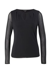 comma LONGSLEEVE MIT ZIERFALTEN - Bluse - schwarz