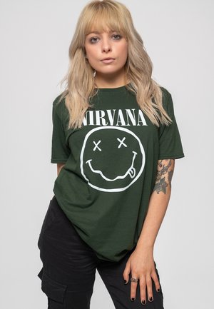 Paradiso Clothing NIRVANA GRUNGE FACE - Print T-shirt - green