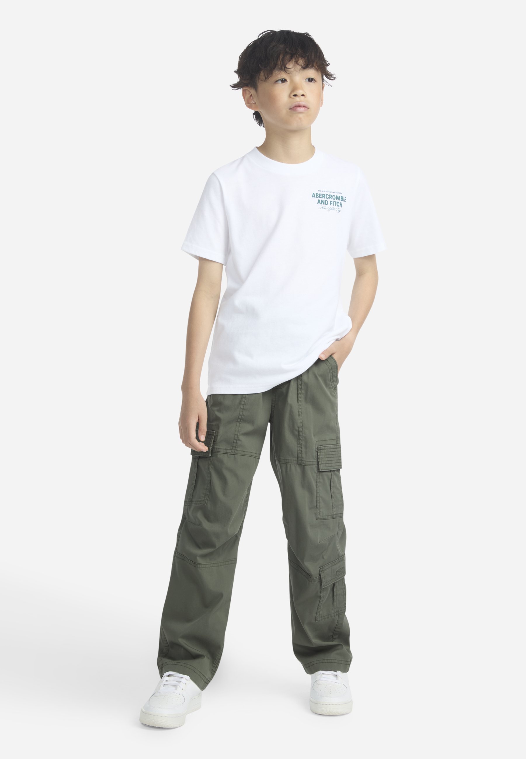 Abercrombie & Fitch BAGGY PANT - Cargo trousers - thyme/khaki