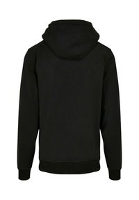 Musta huppari, jossa on pehmeä texture, ribbikujat ja helma. Suunnittelussa on tilava huppu ja yksinkertainen, minimalistinen tyyli.