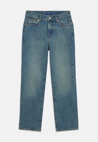 Heledad sinise denimi sirgedest, viie tasku disainiga, õmblusteta detailidega ja klassikalise nööpkinni tüübi vööl.