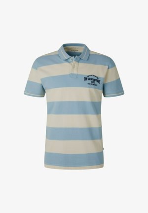STRIPED WITH EMBRO - Polo - calm blue yarn dye stripe