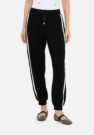 PLUSH JOGGING  WITH LACE - Pantaloni sportivi - black