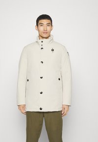 Blauer LONG JACKET COAT DETACHABLE HOODIE - Down jacket - pelican