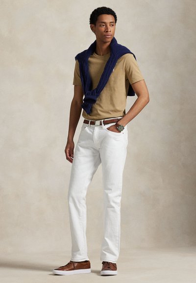 Polo Ralph Lauren CUSTOM SLIM FIT JERSEY CREWNECK T-SHIRT - Navadna majica - cafe tan