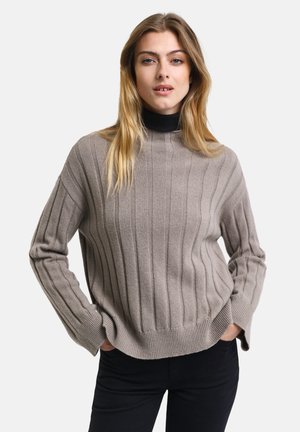 GANT WIDE STAND COLLAR - Striktrøje - warm grey