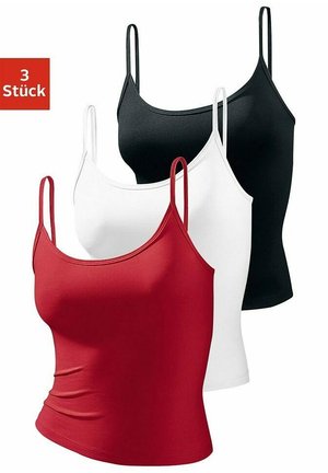 LASCANA 3 PACK - Undershirt - rot schwarz  weiß