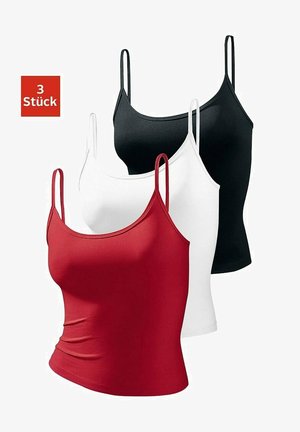 LASCANA, 3 PACK - Undershirt - rot schwarz weiß