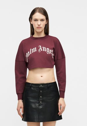 CURVED LOGO CROP  - Bluză cu mânecă lungă - burgundy