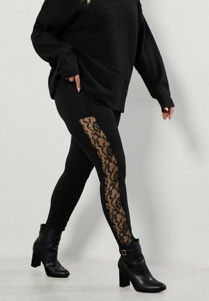 Yours Clothing, PLUS SIZE BLACK LEGGINGS - Leggings - black