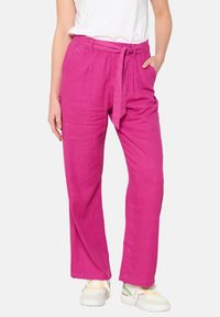 WITH BELT - Pantalon classique - violine