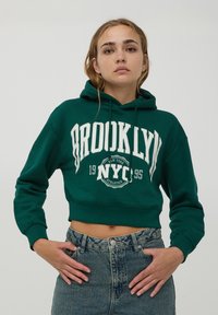 Terranova CROP CON COLLEGE - Felpa con cappuccio - foresta
