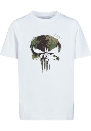 PUNISHER TV - CAMO SKULL - Print T-shirt - white