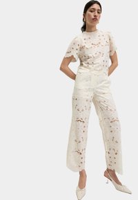 Marks & Spencer LACE WIDE LEG - Pantaloni - ivory
