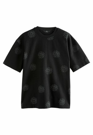 REGULAR FIT - PLACEMENT FLORAL  - T-Shirt print - black
