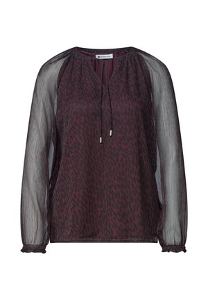 Street One, RAGLANBLUSE MIT SPLIT NECK UND PRINT - Blouse - rustic rouge