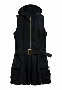 UTILITY WITH HOOD - Rochie din denim - black