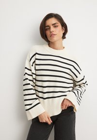 STRIPED - Pulover - off white with black stripe