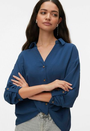 IZZY LS DETAIL WVN BTQ GA - Chemisier - dark denim